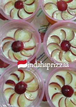 Puding fla susu Anggur