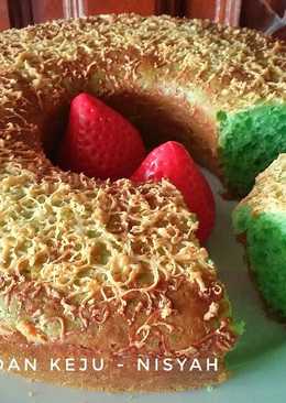Brudel Pandan Keju 2 Telur. TANPA Timbangan & Mixer ~ Cake rasa roti yg empuk. ð