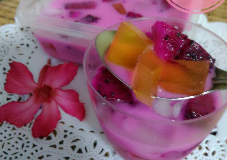 resep lengkap untuk Es jelly naga