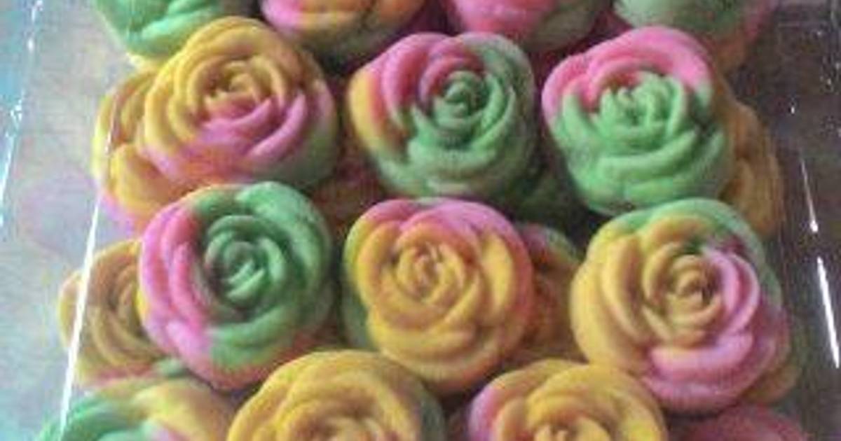 Resep Bolkus Mawar Pelangi