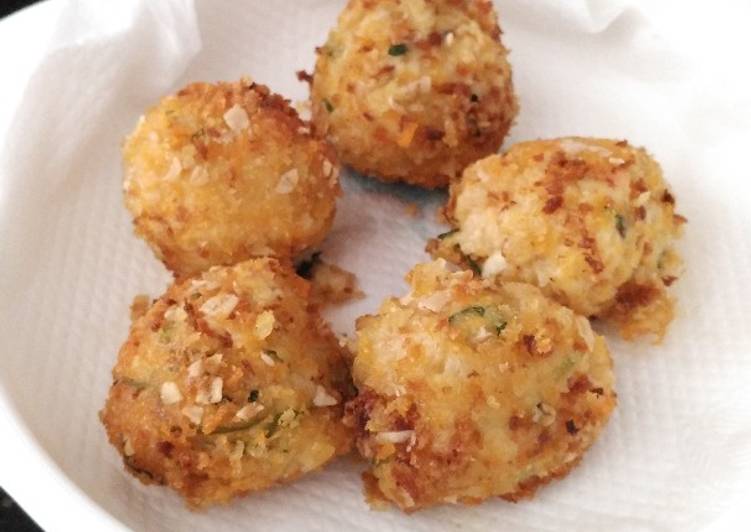 resep lengkap untuk Rolled oat cheesy balls (mpasi 1y+)