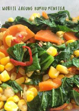 Tumis Sawi Wortel Jagung bumbu Mentega