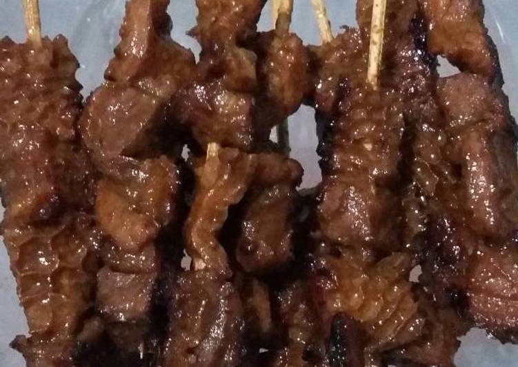 bahan dan cara membuat Sate Daging + Babat