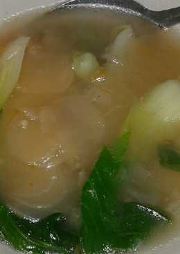 Pokcoy dan kerupuk seblak bumbu bakso ð