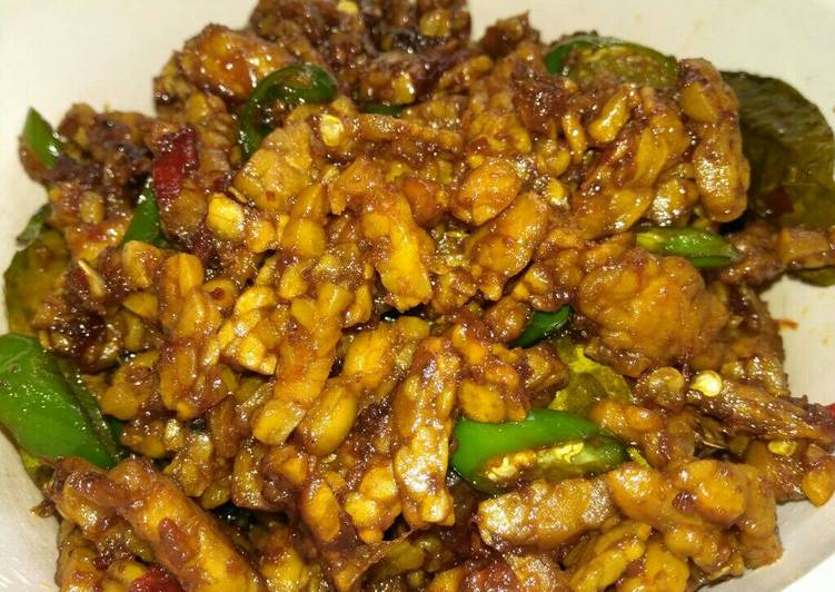 resep lengkap untuk Orek tempe asem pedas manis