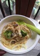 Creamy Fettuccine with Beef and Brocoli