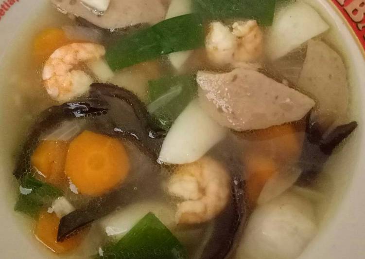 resep makanan Sup timlo udang