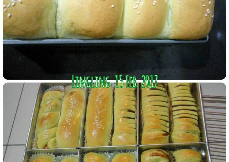 resep makanan Green Tea Red Bean Bread / Roti Matcha isi Kacang Merah (ogura)