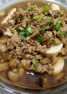 Tahu telur daging cincang (steam egg tofu)