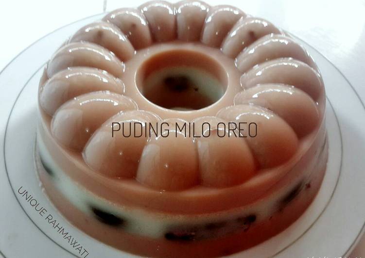 resep masakan Puding milo oreo