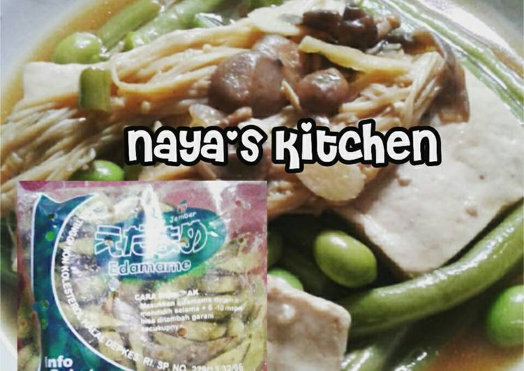 resep Tumis Jamur Enoki Edamame