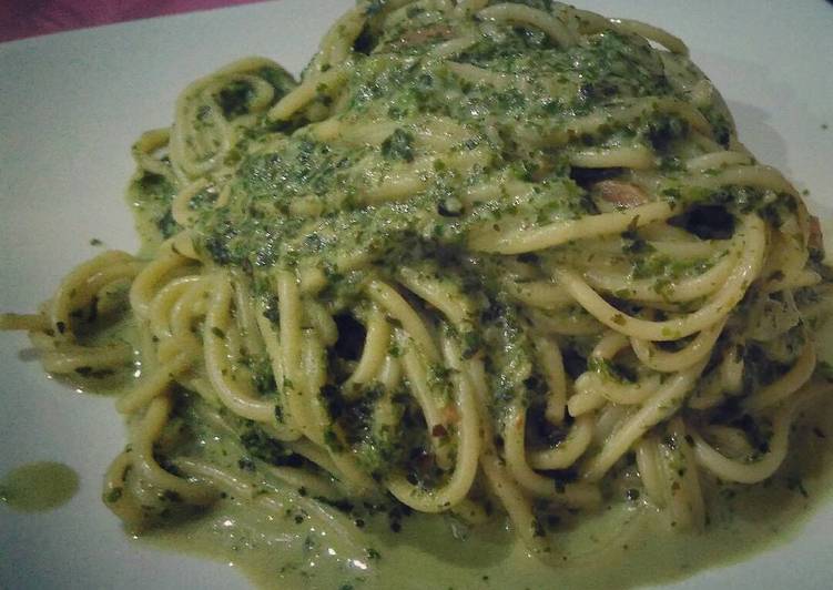 resep makanan Spinach Cream Spaghetti