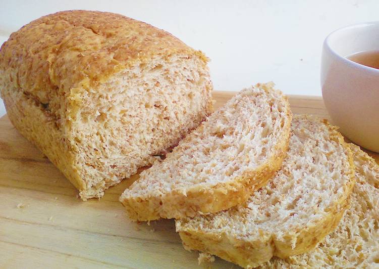 gambar untuk resep makanan ROTI GANDUM.Super fluffy wheat bread (just one egg)