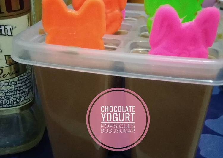 resep lengkap untuk Chocolate Yogurt Popsicles (BLW)