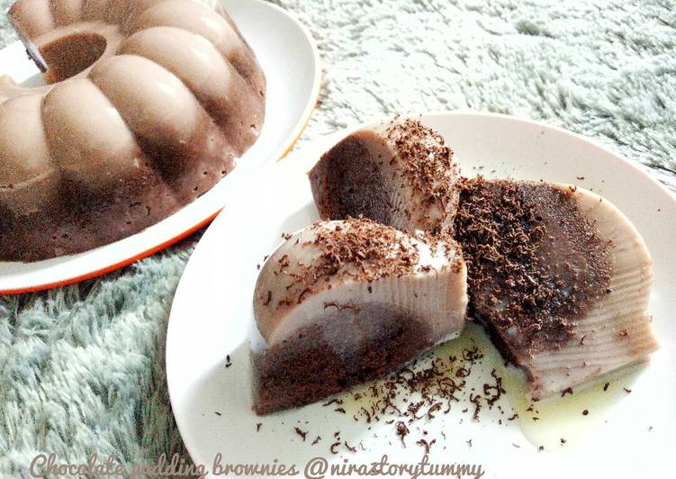 bahan dan cara membuat Chocolate pudding brownies