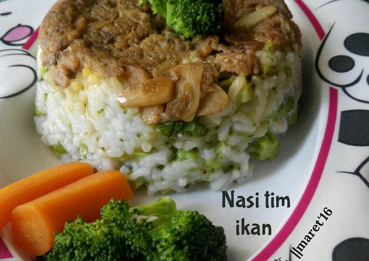 bahan dan cara membuat Nasi tim ikan