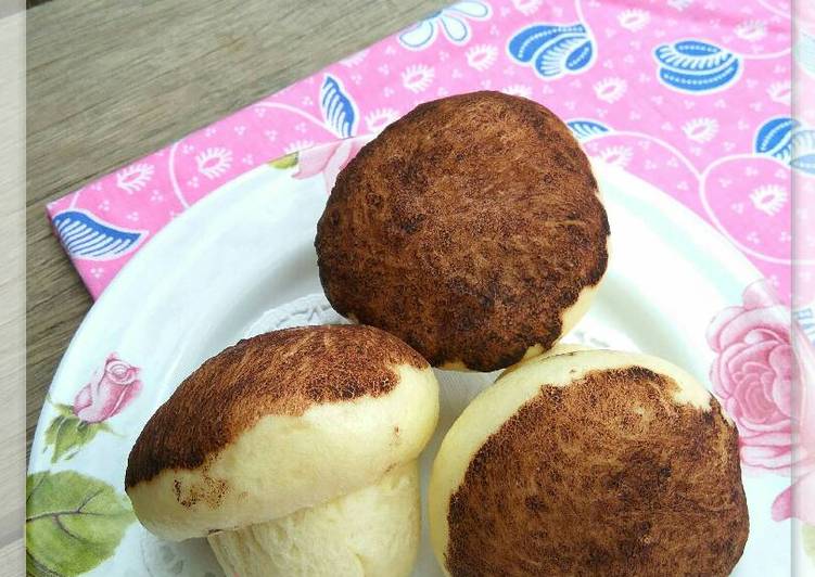 bahan dan cara membuat Mushroom pao aka bakpao jamur