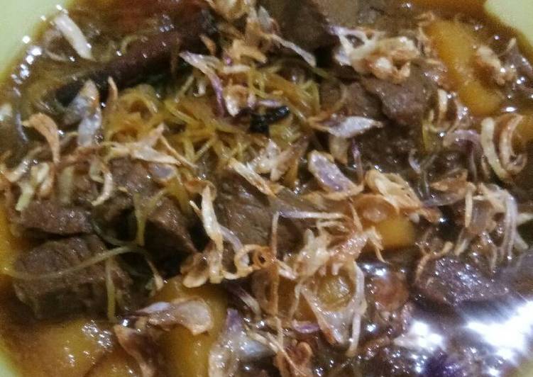 resep makanan Semur daging bihun