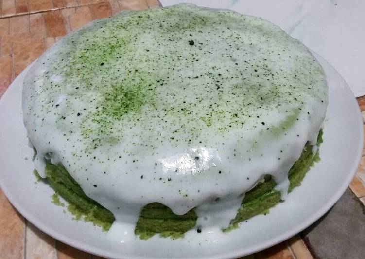 gambar untuk resep makanan Cake Greentea Saus Matcha