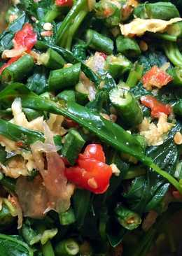 Pencok kacang panjang+kangkung pedes gilað'ð