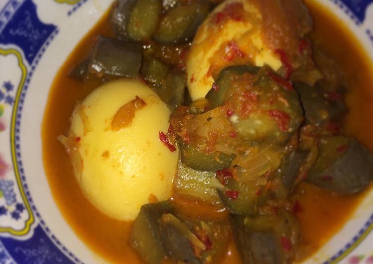 cara membuat Terong telur balado pedas manis