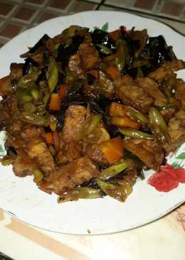 Tumis tempe mix jamur