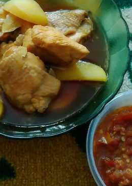 Semur ayam kentang, sambal matang