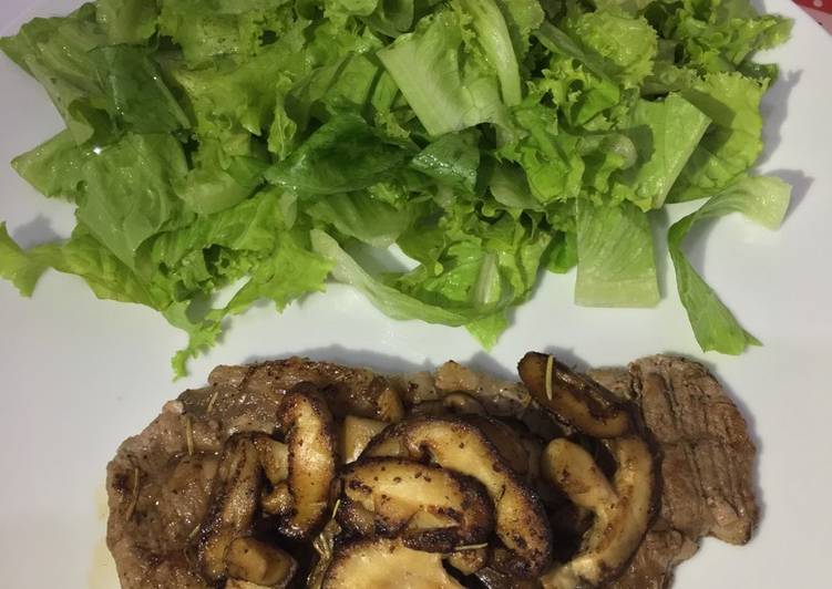 resep Diet Mayo - Day 1&8 - Dinner Steak Daging Mushroom