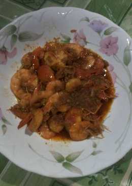 Udang masak pedas asam manis ala-ala