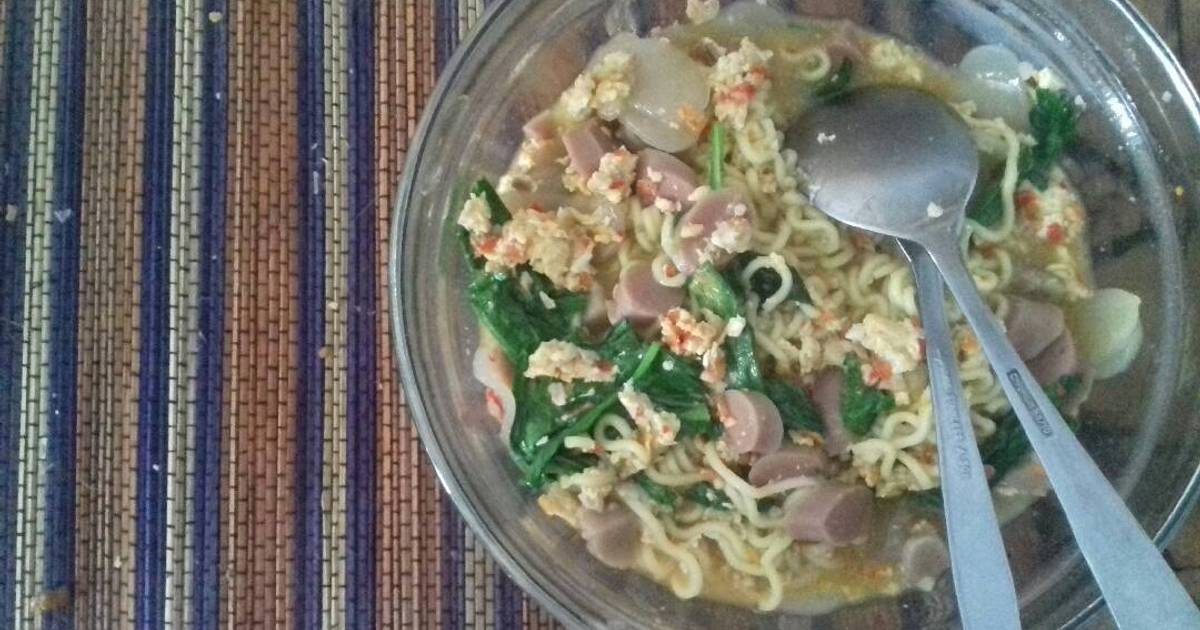 Mie telur  kuah  pedas  105 resep  Cookpad