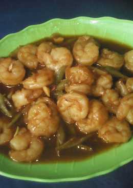 Tumis udang buncis saos padang