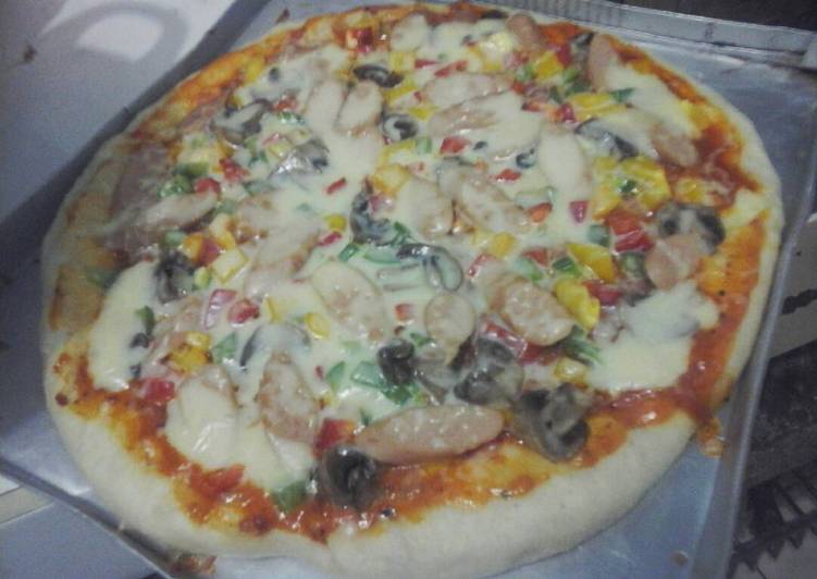 resep lengkap untuk Pizza Dough Empuk dan mudah