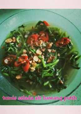 Tumis selada air bawang putih