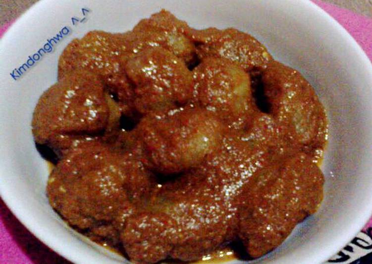 resep masakan Cilok Isi Keju & Telur Puyuh Dengan Bumbu Sambal Kacang