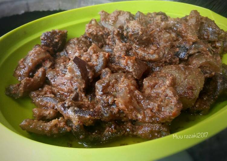 resep Kulit sapi masak kacang pedas #kitaberbagi