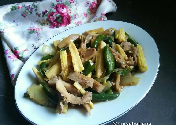 resep masakan Oseng Putren dan Babat Sapi #pr_jagung