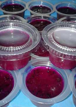 Puding buah naga cup