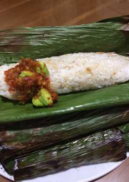 Nasi bakar ikan teri kecombrang/honje