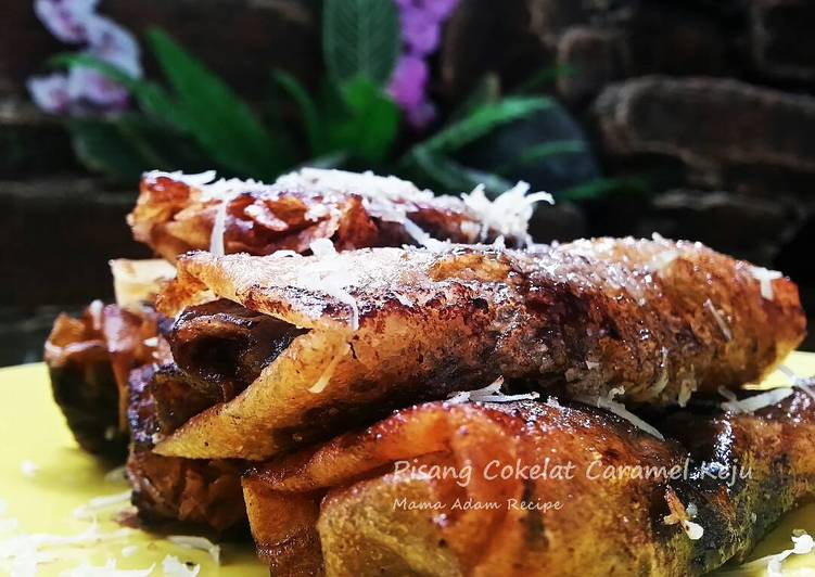 bahan dan cara membuat PisCok (Pisang Cokelat) Caramel Keju