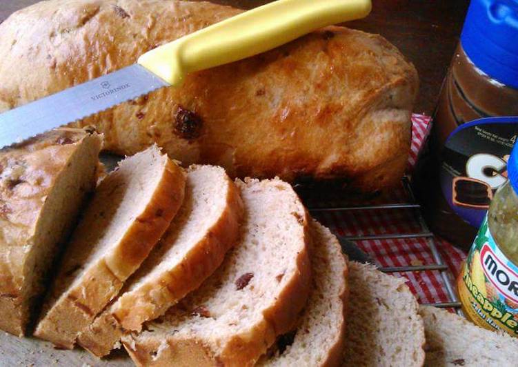 gambar untuk resep makanan Roti Tawar Gandum Oatmeal Kismis