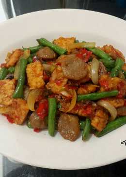 Tumis pedas tempe bakso