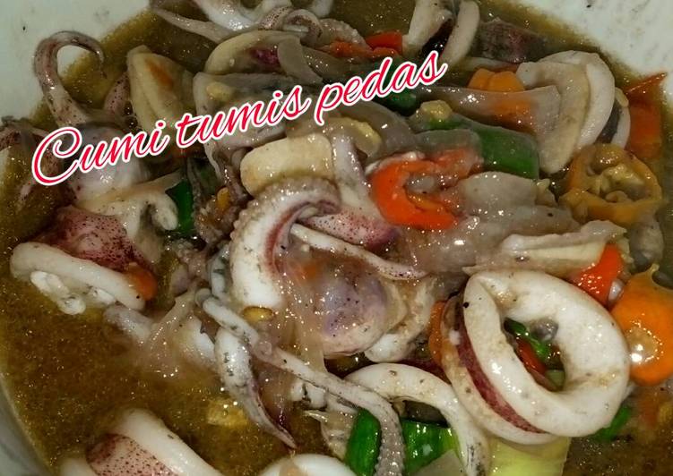 resep lengkap untuk Tumis pedas cumi basah