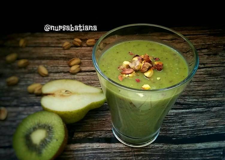 resep makanan Greentea-Pear Smoothies #PR_smoothies