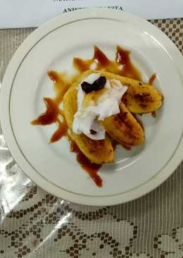 Pisang Bakar Saus Karamel Kelapa Muda