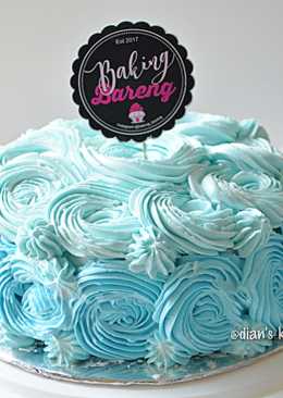 Ombre Rosette Birthday Cake (3 bahan saja)