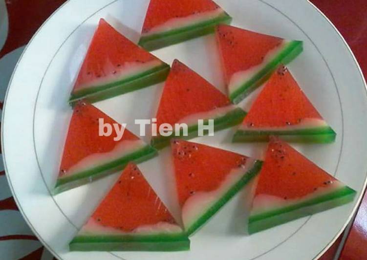 gambar untuk cara membuat Puding Semangka