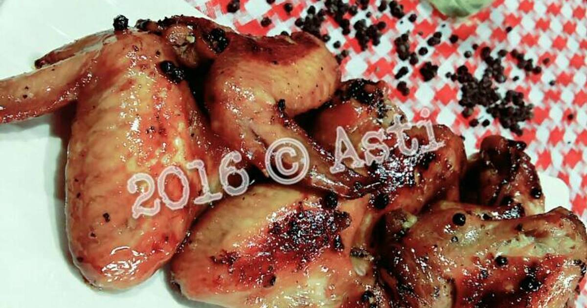 Resep Blackpaper Honey Chicken Wings ala Asti HC