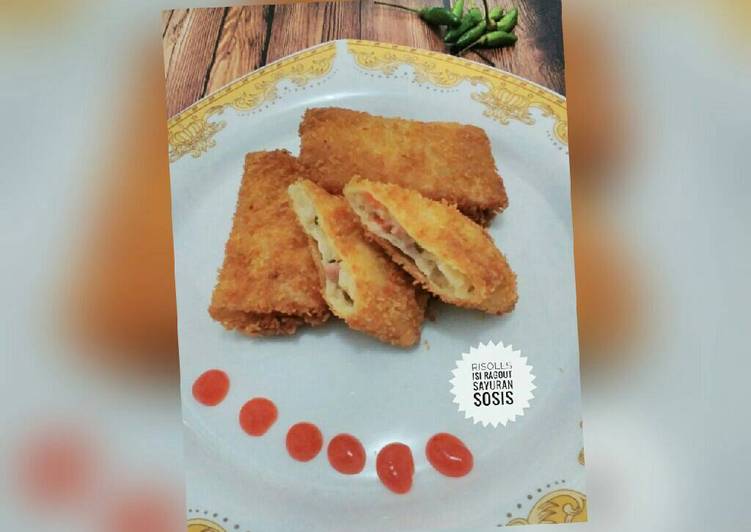 bahan dan cara membuat Risoles Ragout Sayur Sosis