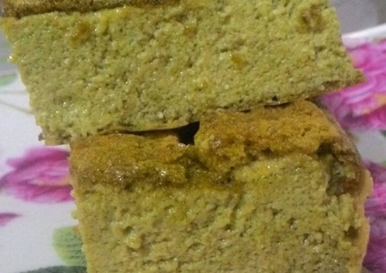 resep makanan Keto Matcha Custard Cake