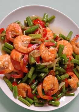 Tumis buncis udang (simple cooking)